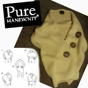 Pure Handknit Button Wrap